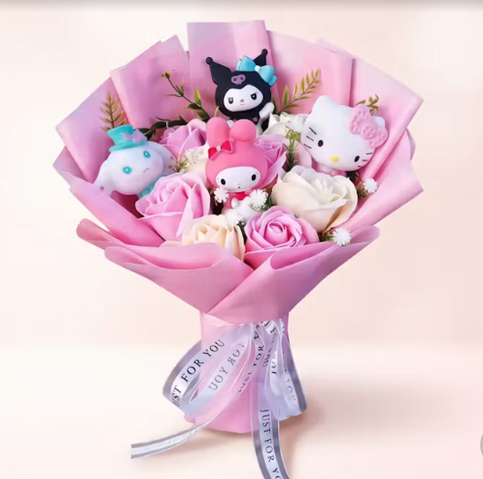 Ramo Kitty & Friends con Hello Kitty, Kuromi, My Melody y Cinnamoroll